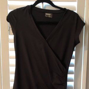 Athleta Black Faux Wrap Dress, EUC